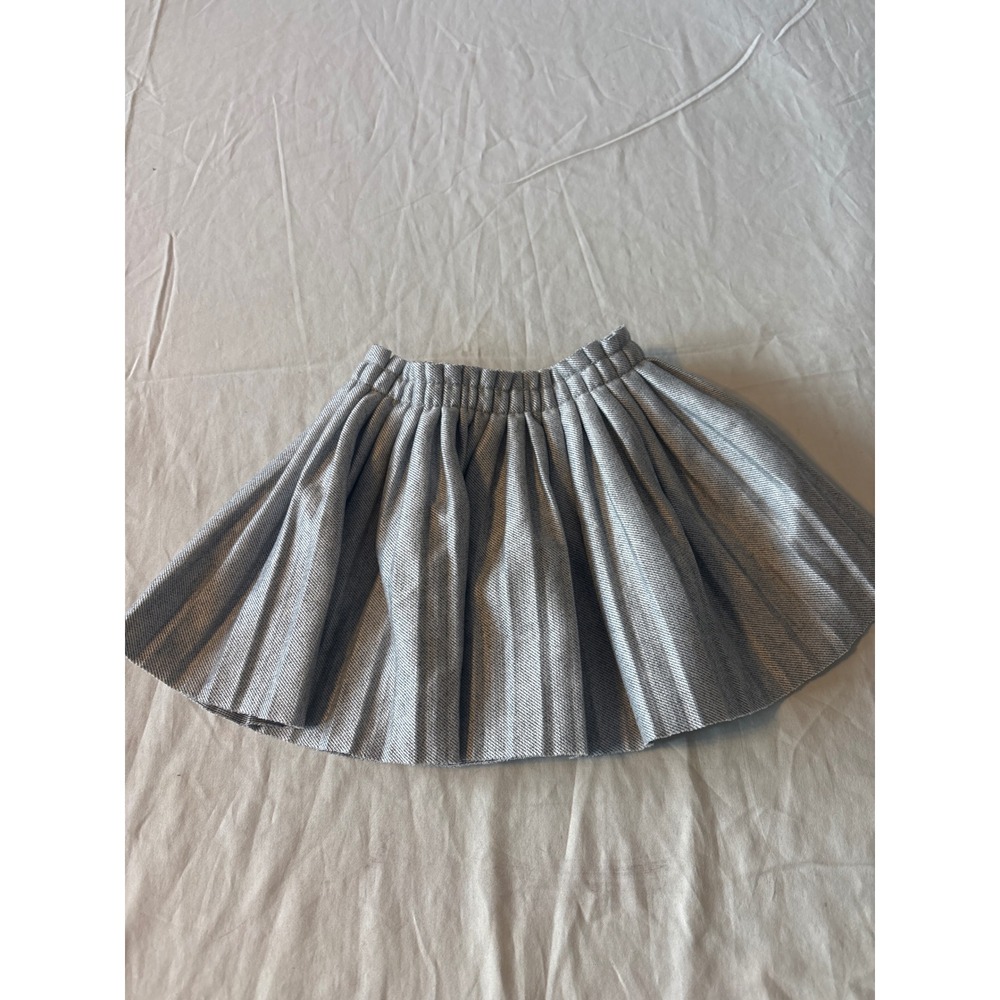 Mayoral Pleated Skirt Baby Girls 12M Silver Excellent Metallic Elastic Waist